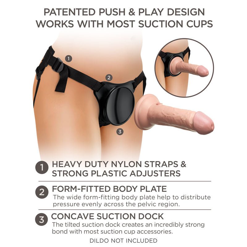 Buy King Cock Elite Beginner's Body Dock Strap - On Harness - Black Adjustable Strap - On Harness (No probe included) at NZ’s Mega Adult Toys Store. Discover premium sex toys with discreet shipping at the best price in NZ