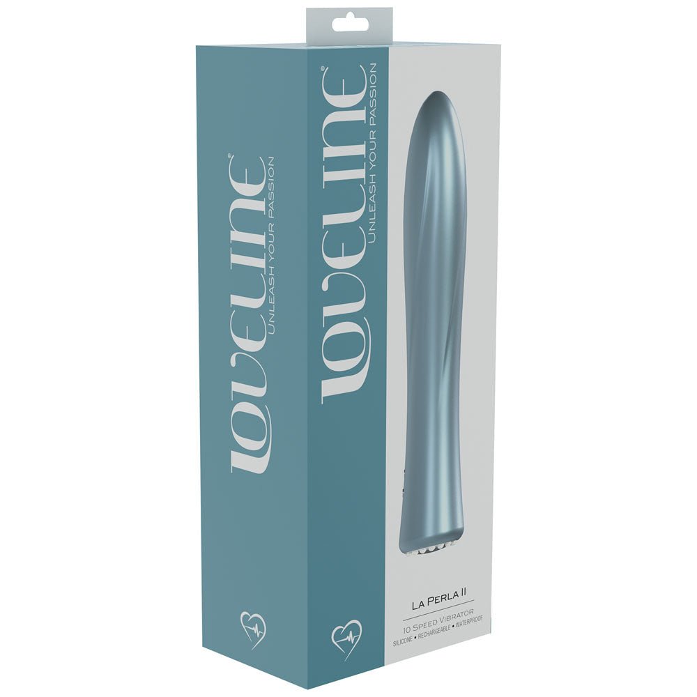 Buy LOVELINE La Perla II - Blue - Pearlescent Blue 19.2 cm USB Rechargeable Vibrator at NZ’s Mega Adult Toys Store. Discover premium sex toys with discreet shipping at the best price in NZ