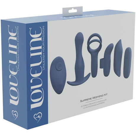 Buy LOVELINE Supreme Weekend Kit - Blue - Blue USB Rechargeable 5 Piece Kit at NZ’s Mega Adult Toys Store. Discover premium sex toys with discreet shipping at the best price in NZ