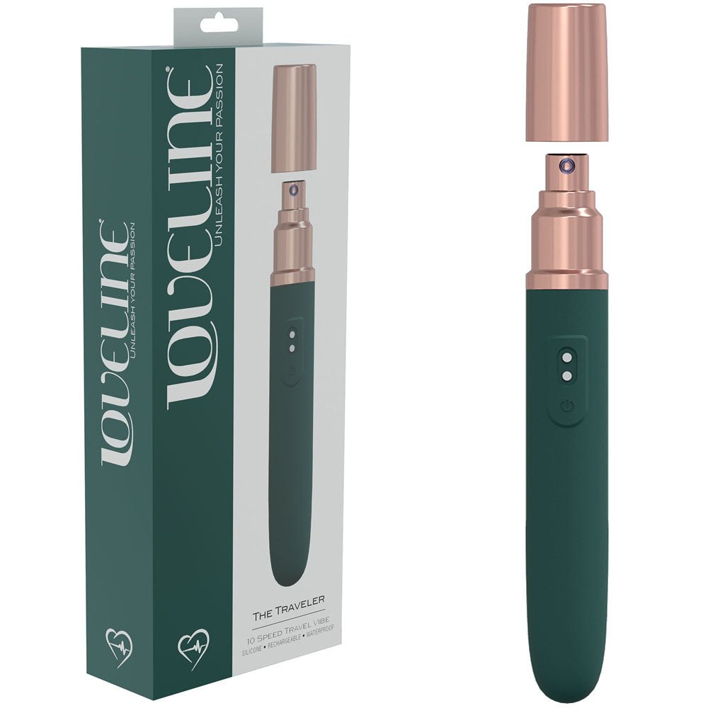 Buy LOVELINE The Traveler - Green - Green 17.6 cm USB Rechargeable Vibrator with Lube Applicator at NZ’s Mega Adult Toys Store. Discover premium sex toys with discreet shipping at the best price in NZ