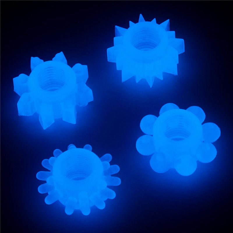 Buy Lumino Play Penis Rings 4 Pack - Glow in the Dark Blue Cock Rings - Set of 4 at NZ’s Mega Adult Toys Store. Discover premium sex toys with discreet shipping at the best price in NZ