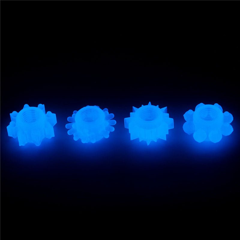 Buy Lumino Play Penis Rings 4 Pack - Glow in the Dark Blue Cock Rings - Set of 4 at NZ’s Mega Adult Toys Store. Discover premium sex toys with discreet shipping at the best price in NZ