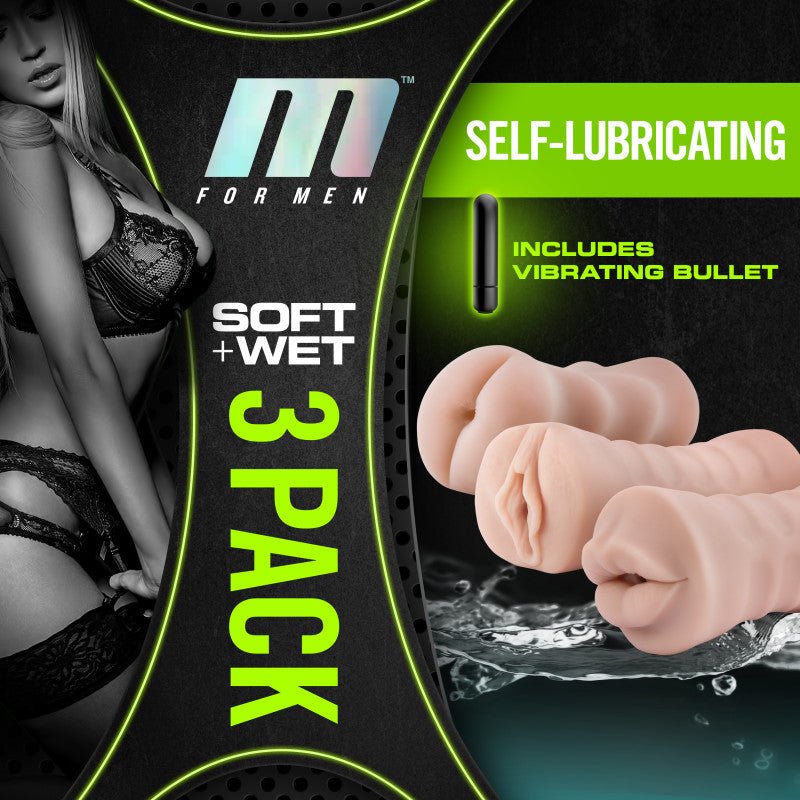 Buy M For Men 3 - Pack Self - Lubricating Vibrating Strokers - Flesh Vibrating Strokers - 3 Pack at NZ’s Mega Adult Toys Store. Discover premium sex toys with discreet shipping at the best price in NZ