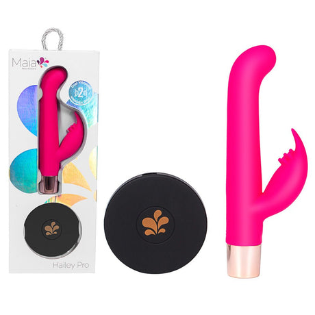 Buy Maia HAILEY PRO - Pink 15.2 cm QI Wireless Rechargeable Rabbit Vibrator at NZ’s Mega Adult Toys Store. Discover premium sex toys with discreet shipping at the best price in NZ