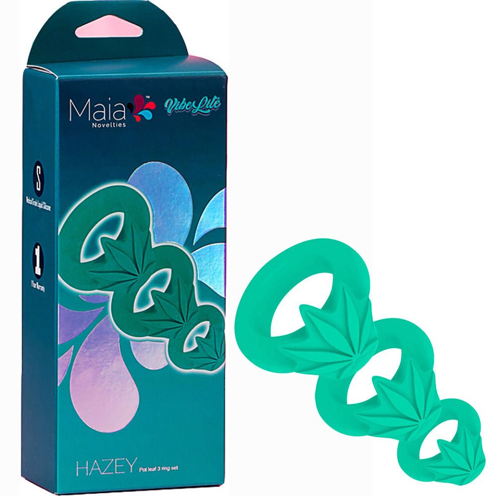 Buy Maia HAZEY - Green Pot Leaf Cock Rings - Set of 3 at NZ’s Mega Adult Toys Store. Discover premium sex toys with discreet shipping at the best price in NZ