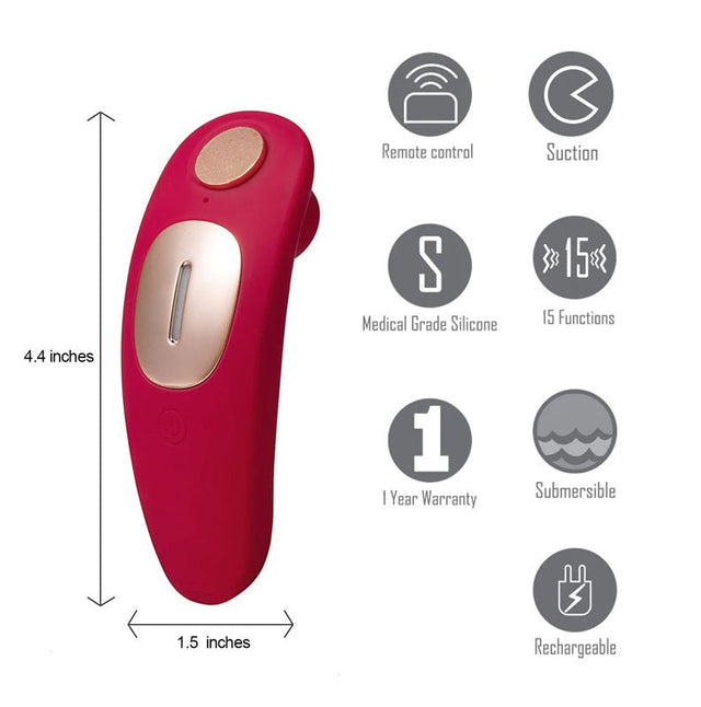 Buy Maia Remi - Red USB Rechargeable Panty Vibe with Suction at NZ’s Mega Adult Toys Store. Discover premium sex toys with discreet shipping at the best price in NZ