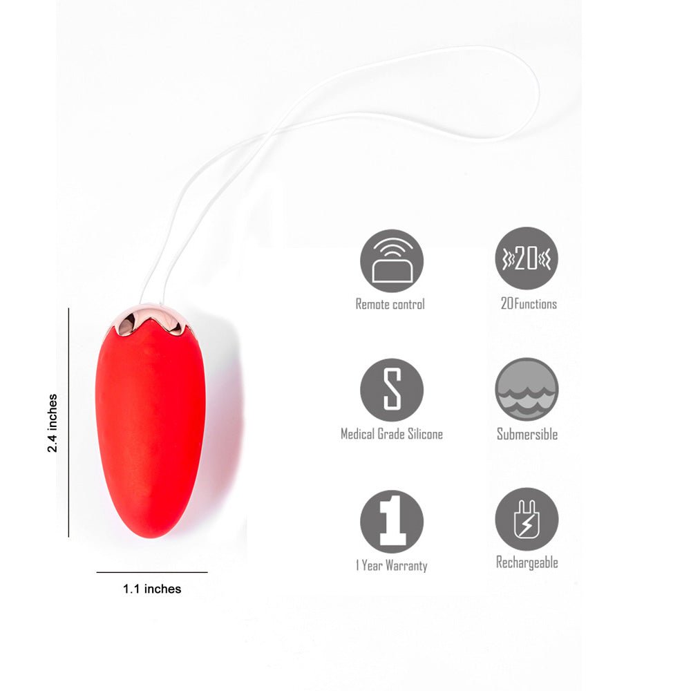 Buy Maia SHORTCAKE - Red USB Rechargeable Vibrating Egg with Wireless Remote at NZ’s Mega Adult Toys Store. Discover premium sex toys with discreet shipping at the best price in NZ