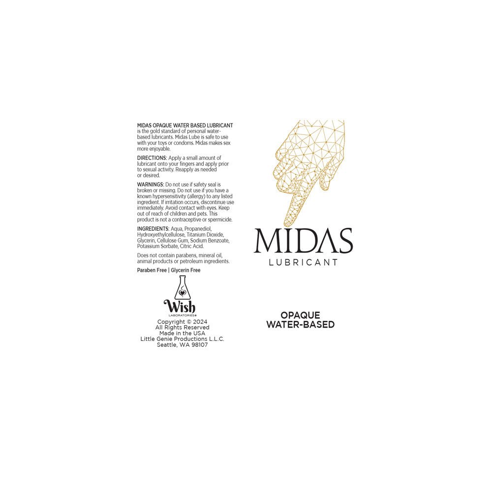 Buy Midas Opaque Water Based Lubricant - 118 ml - Water Based Cum Lube - 118 ml at NZ’s Mega Adult Toys Store. Discover premium sex toys with discreet shipping at the best price in NZ