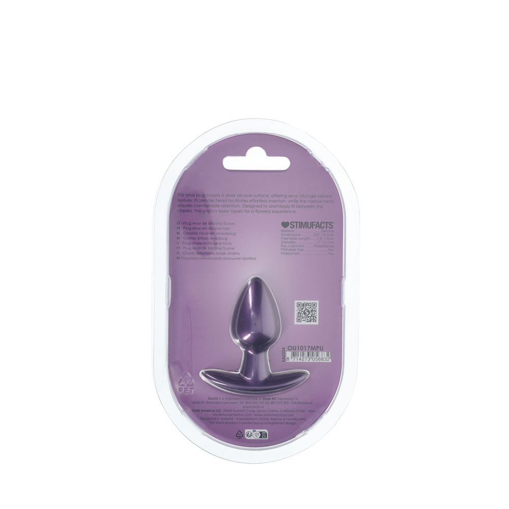 Buy OUCH! Anal Plug - Small - Metallic Purple - Metallic Purple 6.5 cm Small Butt Plug at NZ’s Mega Adult Toys Store. Discover premium sex toys with discreet shipping at the best price in NZ