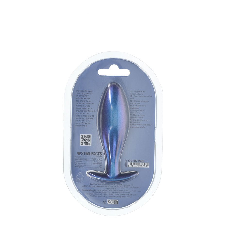 Buy OUCH! Oval Anal Plug - Metallic Blue - Metallic Blue 11.7 cm Butt Plug at NZ’s Mega Adult Toys Store. Discover premium sex toys with discreet shipping at the best price in NZ