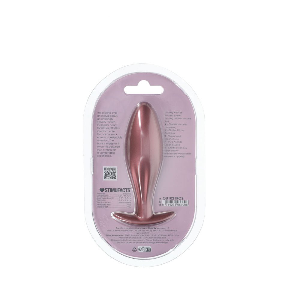 Buy OUCH! Oval Anal Plug - Rose Gold - Rose Gold 11.7 cm Butt Plug at NZ’s Mega Adult Toys Store. Discover premium sex toys with discreet shipping at the best price in NZ