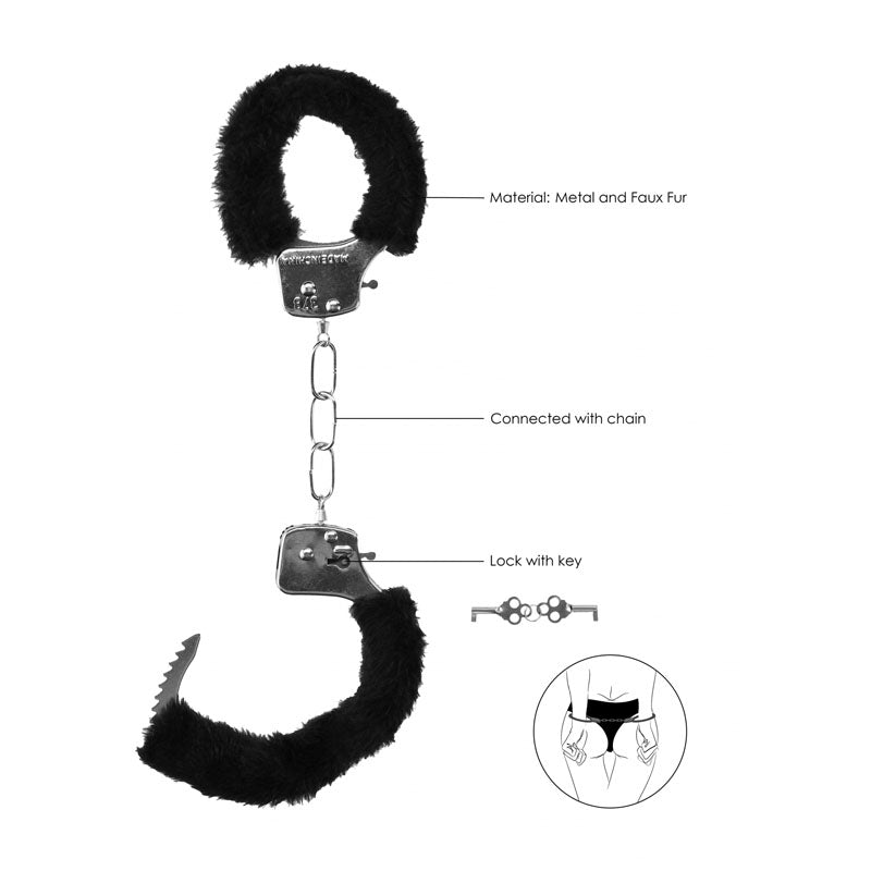 Buy OUCH! Black & White Beginner's Furry Hand Cuffs - Black Restraints at NZ’s Mega Adult Toys Store. Discover premium sex toys with discreet shipping at the best price in NZ