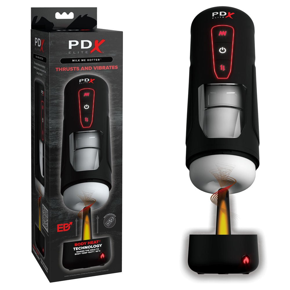 Buy PDX Elite Milk Me Hotter - USB Rechargeable Thrusting Heating & Vibrating Auto Stroker at NZ’s Mega Adult Toys Store. Discover premium sex toys with discreet shipping at the best price in NZ