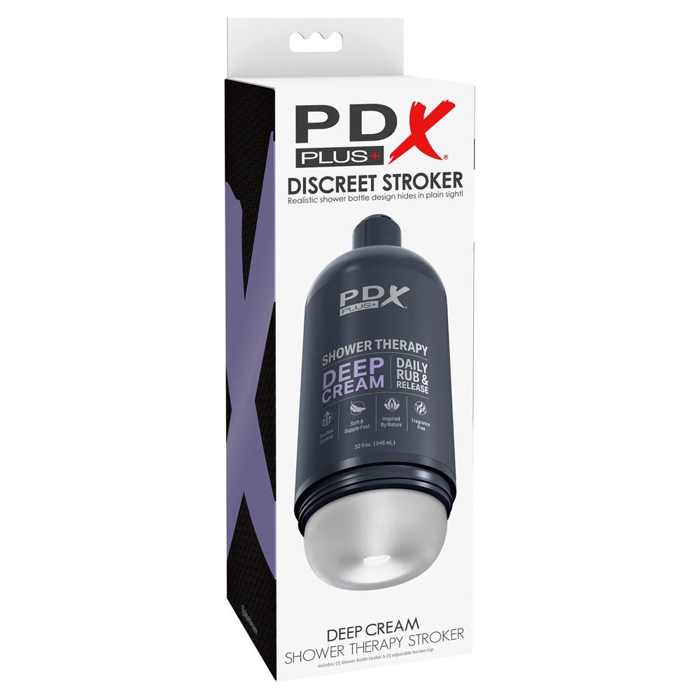 Buy PDX Plus Shower Therapy - Deep Cream - Frosted - Clear Discreet Stroker with Suction Base at NZ’s Mega Adult Toys Store. Discover premium sex toys with discreet shipping at the best price in NZ