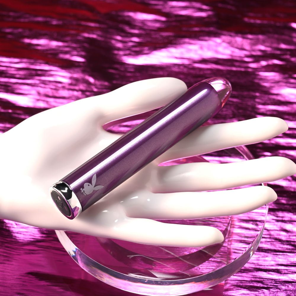 Buy Playboy Pleasure AMETHYST - Purple 12.4 cm USB Rechargeable Glass Tipped Mini Vibrator at NZ’s Mega Adult Toys Store. Discover premium sex toys with discreet shipping at the best price in NZ