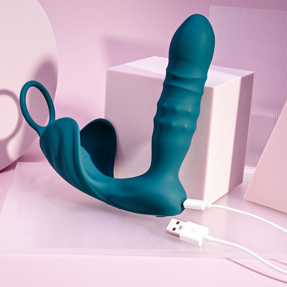 Buy Playboy Pleasure BRING IT ON - Teal USB Rechargeable Thrusting Anal Plug with Cock Ring at NZ’s Mega Adult Toys Store. Discover premium sex toys with discreet shipping at the best price in NZ