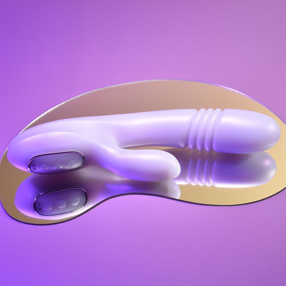 Buy Playboy Pleasure BUMPING BUNNY - Opal 22.9 cm USB Rechargeable Thrusting & Warming Rabbit Vibrator at NZ’s Mega Adult Toys Store. Discover premium sex toys with discreet shipping at the best price in NZ