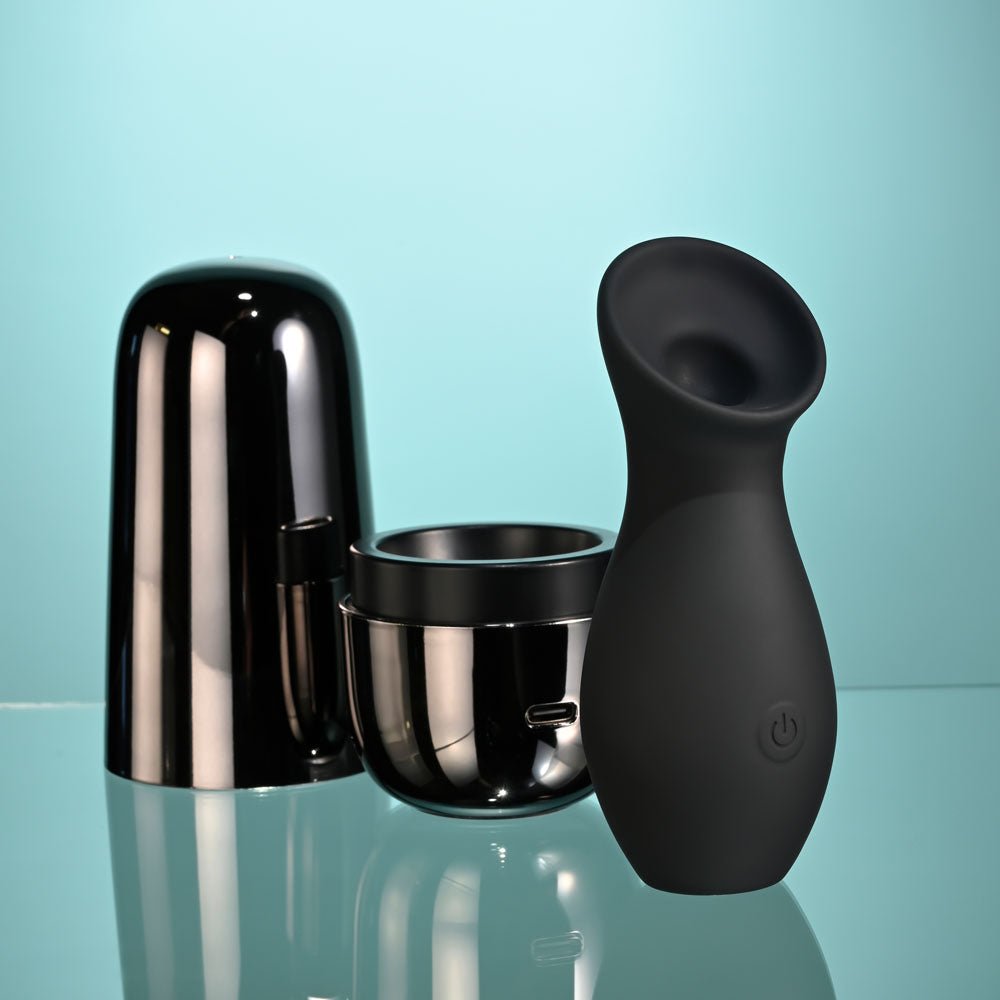 Buy Playboy Pleasure THE JET SET - SUCKER - Black 10.3 cm Sucking Stimulator with Rechargeable Charging Case at NZ’s Mega Adult Toys Store. Discover premium sex toys with discreet shipping at the best price in NZ