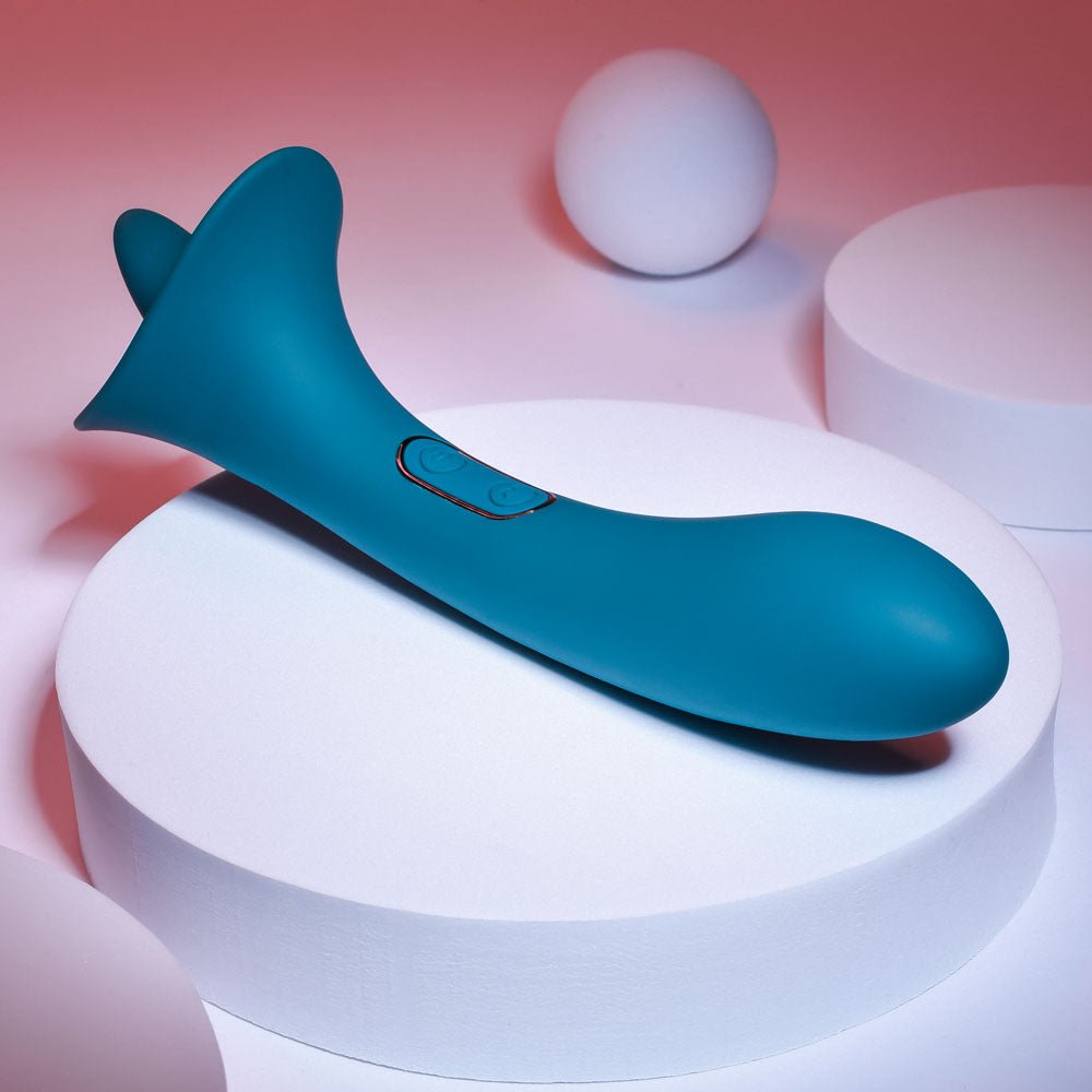 Buy Playboy Pleasure TRUE INDULGENCE - Teal 21.3 cm USB Rechargeable Vibrator with Flicking Tip at NZ’s Mega Adult Toys Store. Discover premium sex toys with discreet shipping at the best price in NZ