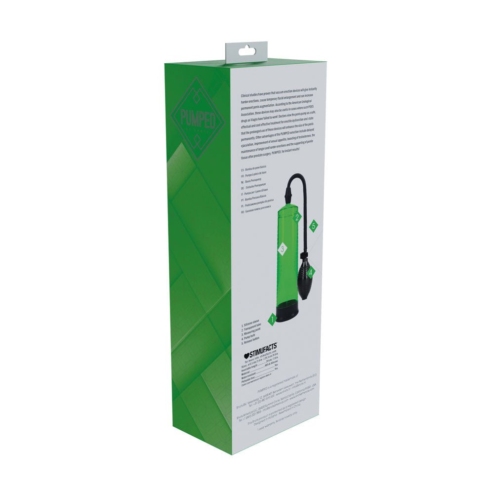 Buy PUMPED Basic Pump 1 - Green - Green Penis Pump at NZ’s Mega Adult Toys Store. Discover premium sex toys with discreet shipping at the best price in NZ