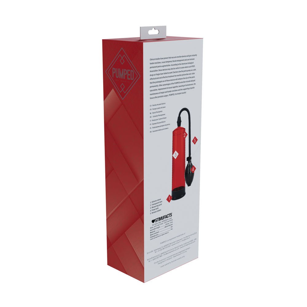 Buy PUMPED Basic Pump 1 - Red - Red Penis Pump at NZ’s Mega Adult Toys Store. Discover premium sex toys with discreet shipping at the best price in NZ