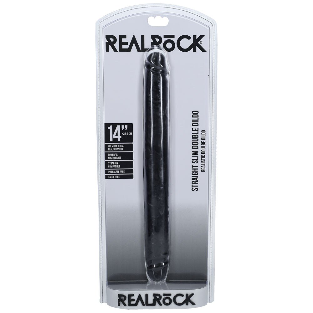 Buy REALROCK 35cm Slim Double Dildo - Black - Black 35 cm (14'') Double Dong at NZ’s Mega Adult Toys Store. Discover premium sex toys with discreet shipping at the best price in NZ