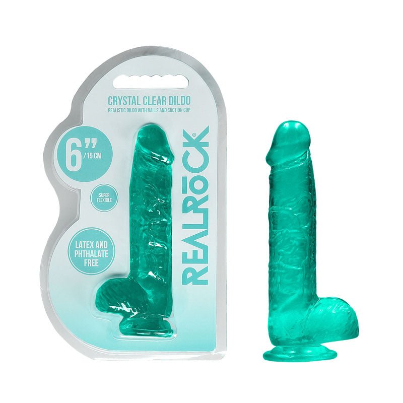 Buy REALROCK 6'' Realistic Dildo With Balls - Turquoise 15.2 cm Dong at NZ’s Mega Adult Toys Store. Discover premium sex toys with discreet shipping at the best price in NZ