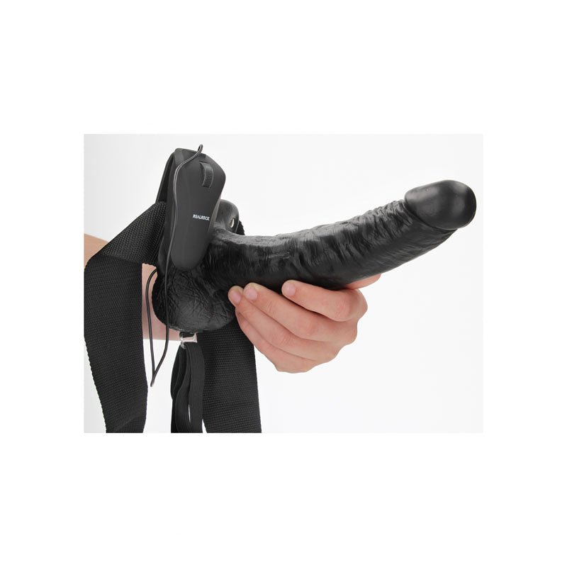 Buy REALROCK Vibrating Hollow Strapon + Balls - 23cm Black - Black 23 cm Vibrating Hollow Strap - On at NZ’s Mega Adult Toys Store. Discover premium sex toys with discreet shipping at the best price in NZ