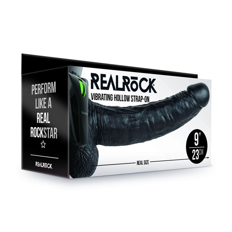 Buy REALROCK Vibrating Hollow Strapon + Balls - 23cm Black - Black 23 cm Vibrating Hollow Strap - On at NZ’s Mega Adult Toys Store. Discover premium sex toys with discreet shipping at the best price in NZ