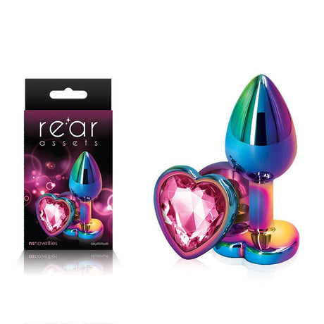 Buy Rear Assets Multi Coloured Heart - Multi Coloured Small Metal Butt Plug with Pink Heart Gem Base at NZ’s Mega Adult Toys Store. Discover premium sex toys with discreet shipping at the best price in NZ