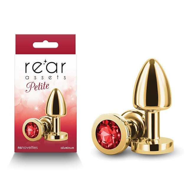 Buy Rear Assets Petite - Gold with Red Gem - Gold 6 cm Metal Butt Plug with Red Round Gem Base at NZ’s Mega Adult Toys Store. Discover premium sex toys with discreet shipping at the best price in NZ