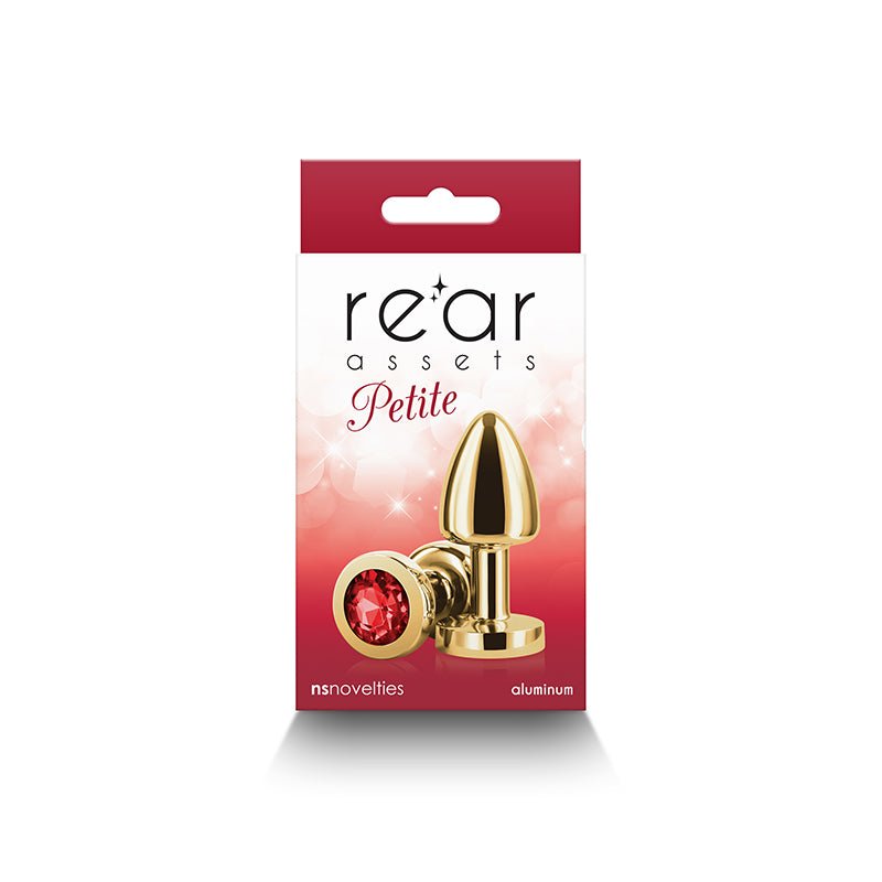 Buy Rear Assets Petite - Gold with Red Gem - Gold 6 cm Metal Butt Plug with Red Round Gem Base at NZ’s Mega Adult Toys Store. Discover premium sex toys with discreet shipping at the best price in NZ