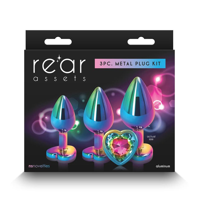 Buy Rear Assets Trainer Kit - Multicolour - Rainbow Heart - Multi Coloured Metallic Butt Plugs with Rainbow Hearts - Set of 3 Sizes at NZ’s Mega Adult Toys Store. Discover premium sex toys with discreet shipping at the best price in NZ