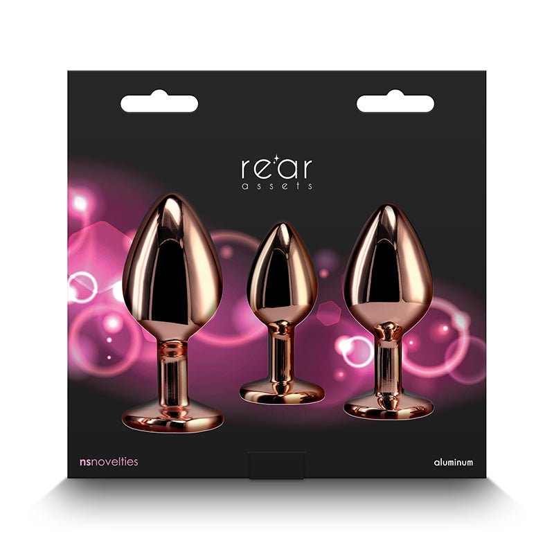 Buy Rear Assets Trainer Kit - Rose Gold - Pink Heart - Rose Gold Metallic Butt Plugs with Pink Hearts - Set of 3 Sizes at NZ’s Mega Adult Toys Store. Discover premium sex toys with discreet shipping at the best price in NZ