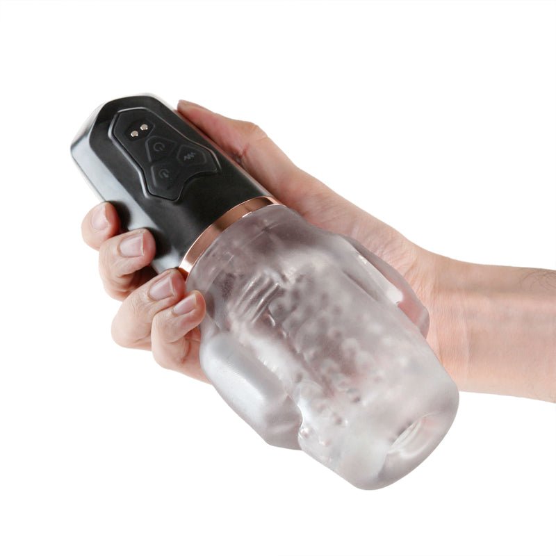 Buy Renegade Avenger - Clear/Black USB Rechargeable Sucking Masturbator at NZ’s Mega Adult Toys Store. Discover premium sex toys with discreet shipping at the best price in NZ