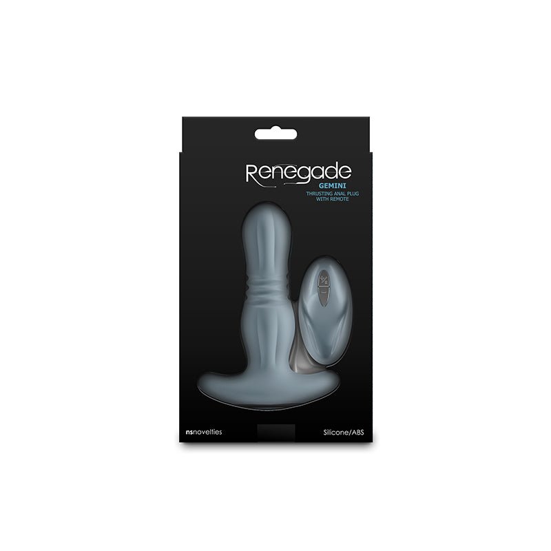 Buy Renegade Gemini - Grey - Grey 14.8 cm USB Rechargeable Thrusting & Vibrating Butt Plug with Remote at NZ’s Mega Adult Toys Store. Discover premium sex toys with discreet shipping at the best price in NZ