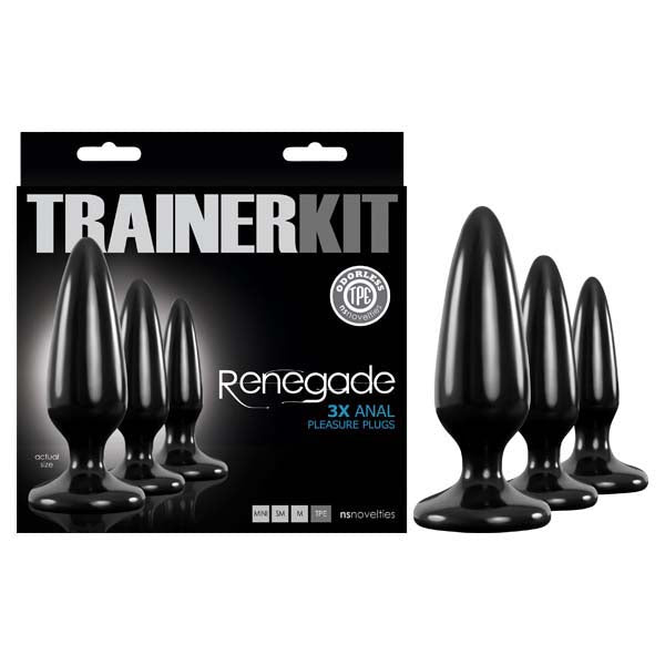 Buy Renegade Pleasure Plug Trainer Kit - Black Butt Plugs - Set of 3 Sizes at NZ’s Mega Adult Toys Store. Discover premium sex toys with discreet shipping at the best price in NZ