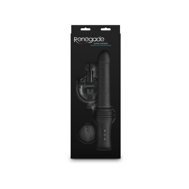 Buy Renegade Super Stroker - Black - Black 36.8 cm USB Rechargeable Thrusting Vibrator with Remote Control & Stand at NZ’s Mega Adult Toys Store. Discover premium sex toys with discreet shipping at the best price in NZ