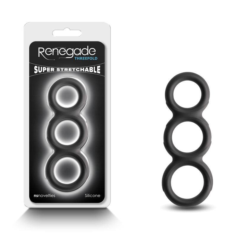 Buy Renegade Threefold - Black - Black Cock & Balls Rings at NZ’s Mega Adult Toys Store. Discover premium sex toys with discreet shipping at the best price in NZ