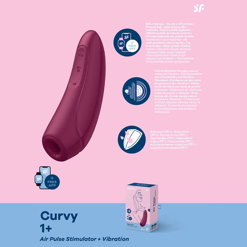 Buy Satisfyer Curvy 1+ - App Contolled Touch - Free USB - Rechargeable Clitoral Stimulator with Vibration at NZ’s Mega Adult Toys Store. Discover premium sex toys with discreet shipping at the best price in NZ