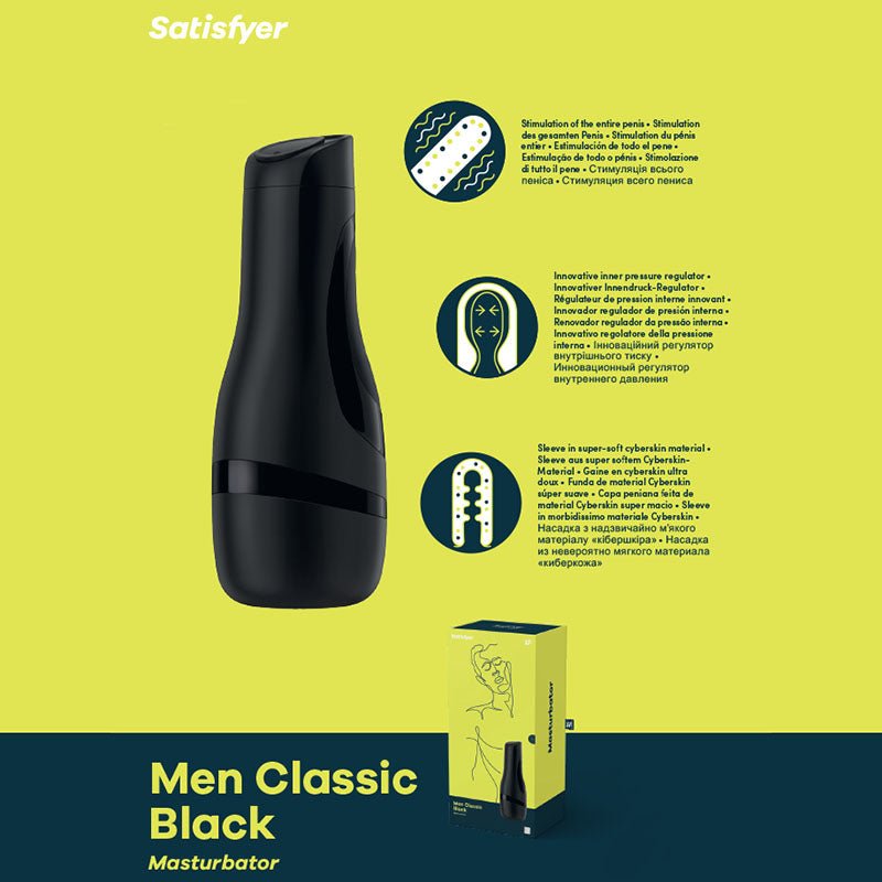 Buy Satisfyer Men Classic - Black Stroker at NZ’s Mega Adult Toys Store. Discover premium sex toys with discreet shipping at the best price in NZ