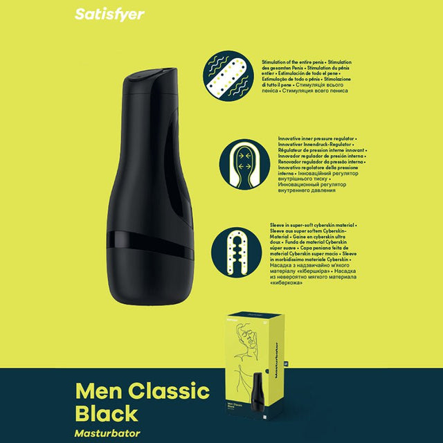 Buy Satisfyer Men Classic - Black Stroker at NZ’s Mega Adult Toys Store. Discover premium sex toys with discreet shipping at the best price in NZ