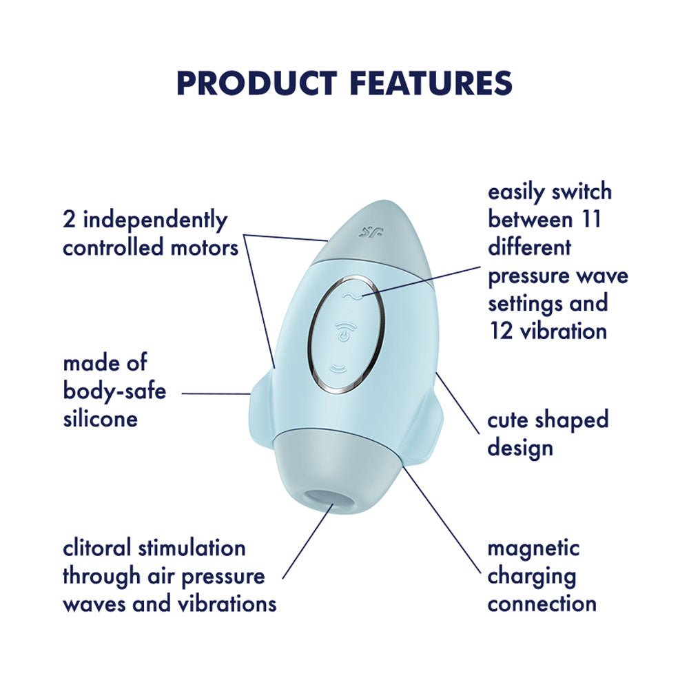 Buy Satisfyer Mission Control - Blue - Blue USB Rechargeable Vibrating Air Pulse Stimulator at NZ’s Mega Adult Toys Store. Discover premium sex toys with discreet shipping at the best price in NZ