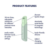 Buy Satisfyer Naughty Kiss - Mint Green USB Rechargeable Air Pulse Stimulator at Oh Joy. Discover premium sex toys with discreet shipping at the best price in NZ