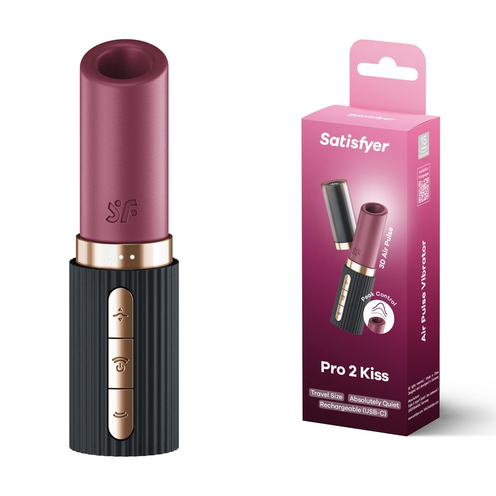 Buy Satisfyer Pro 2 Kiss - Red/Black USB Rechargeable Air Pulse Stimulator at Oh Joy. Discover premium sex toys with discreet shipping at the best price in NZ