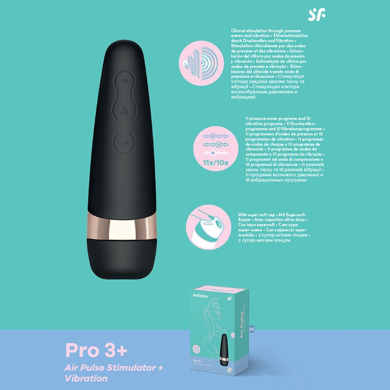 Buy Satisfyer Pro 3+ - Touch - Free USB - Rechargeable Clitoral Stimulator with Vibration at NZ’s Mega Adult Toys Store. Discover premium sex toys with discreet shipping at the best price in NZ