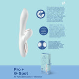 Buy Satisfyer Pro + G - Spot - White 22 cm USB Rechargeable Rabbit Vibrator with Touch - Free Clitoral Stimulator at NZ’s Mega Adult Toys Store. Discover premium sex toys with discreet shipping at the best price in NZ