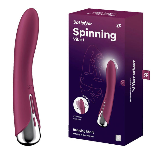 Buy Satisfyer Spinning Vibe 1 - Red - Red 17.8 cm USB Rechargeable Rotating Vibrator at NZ’s Mega Adult Toys Store. Discover premium sex toys with discreet shipping at the best price in NZ