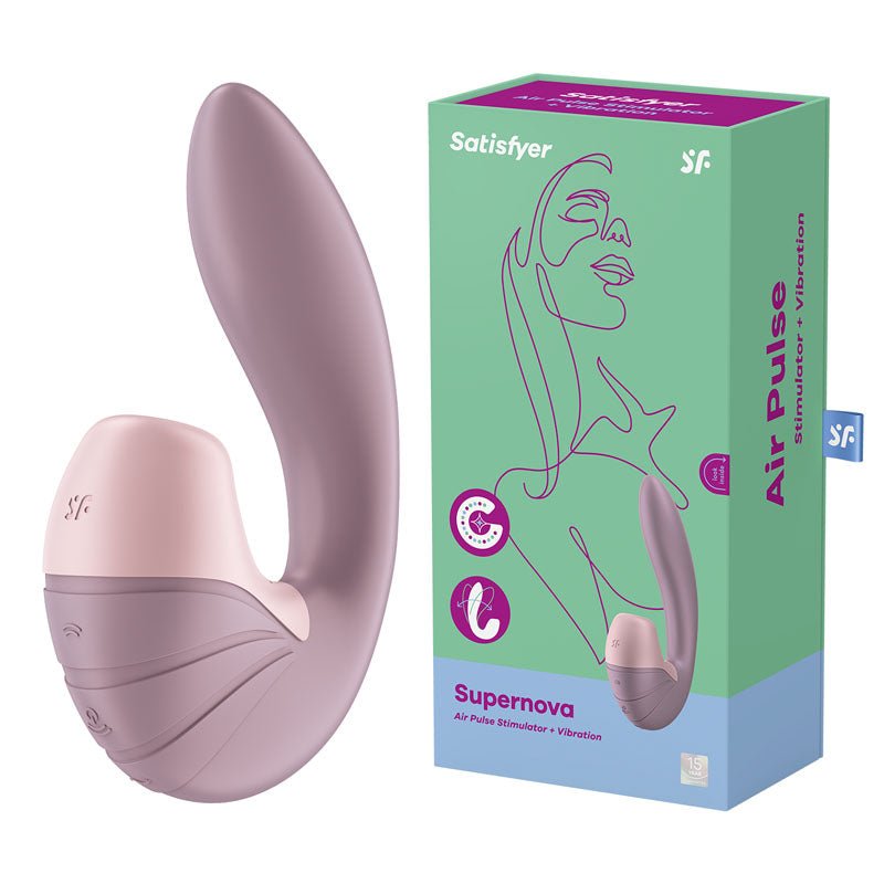 Buy Satisfyer Supernova - Old Rose USB Rechargeable Vibrator with Air Pulsation at NZ’s Mega Adult Toys Store. Discover premium sex toys with discreet shipping at the best price in NZ