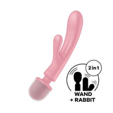 Buy Satisfyer Triple Lover - Pink USB Rechargeable Rabbit Vibrator and Massage Wand at NZ’s Mega Adult Toys Store. Discover premium sex toys with discreet shipping at the best price in NZ